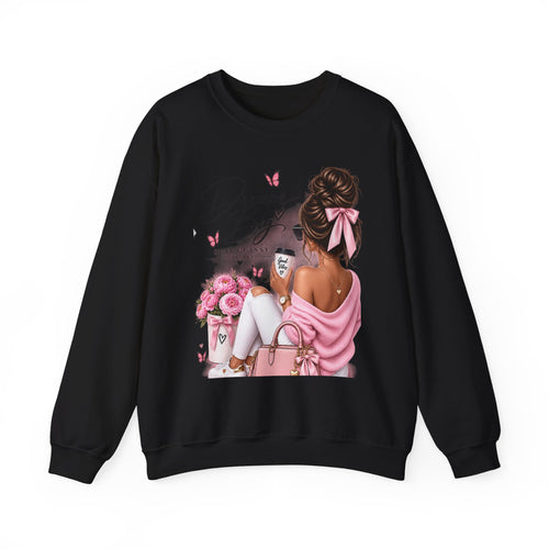 Crewneck Sweatshirt — "Dream Big" Chic Girl Graphic Pullover