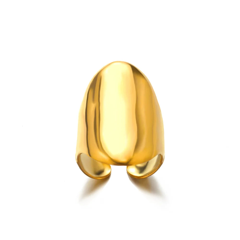 Gold Geometric Adjustable Stainless Steel Ring