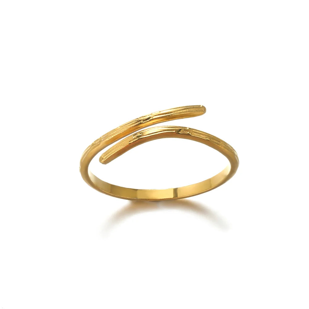 Gold Geometric Adjustable Stainless Steel Ring
