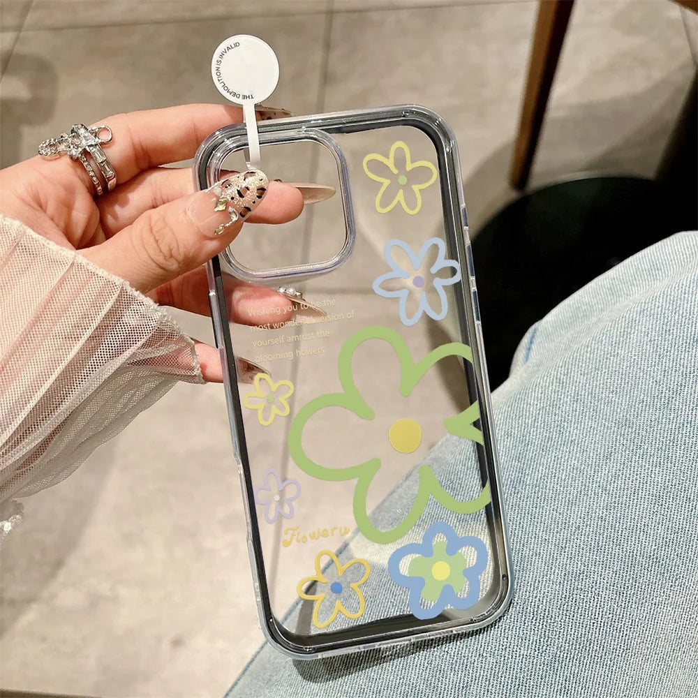 2-in-1 Candy Color Flower Phone Case | iPhone 11–17 Pro Max | Soft TPU