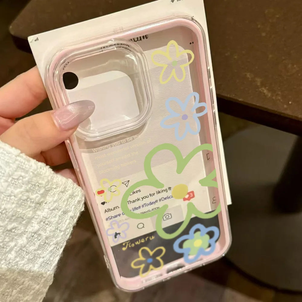 2-in-1 Candy Color Flower Phone Case | iPhone 11–17 Pro Max | Soft TPU