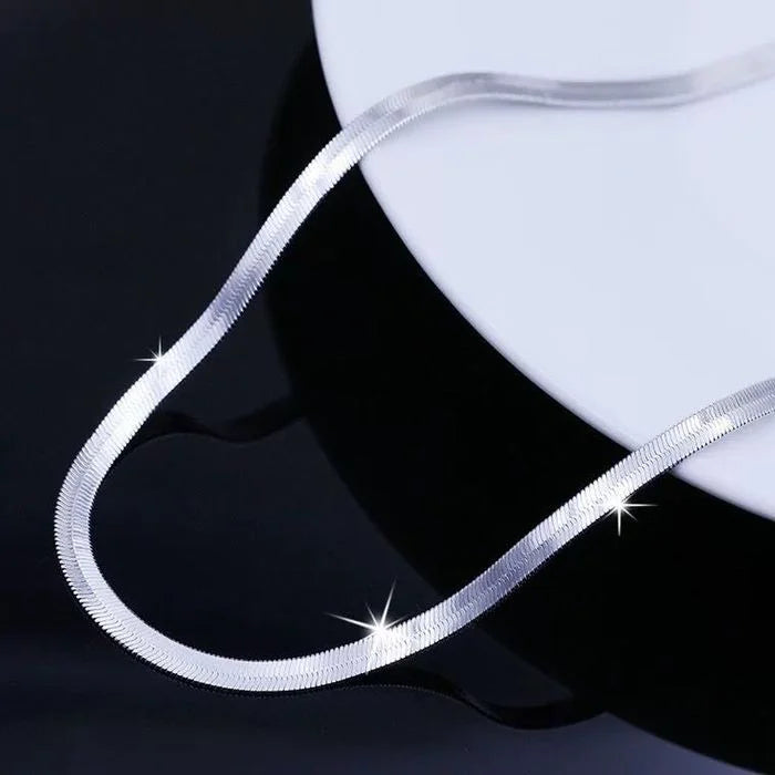 Gold-Plated 4mm Flat Chain Pendant Necklace