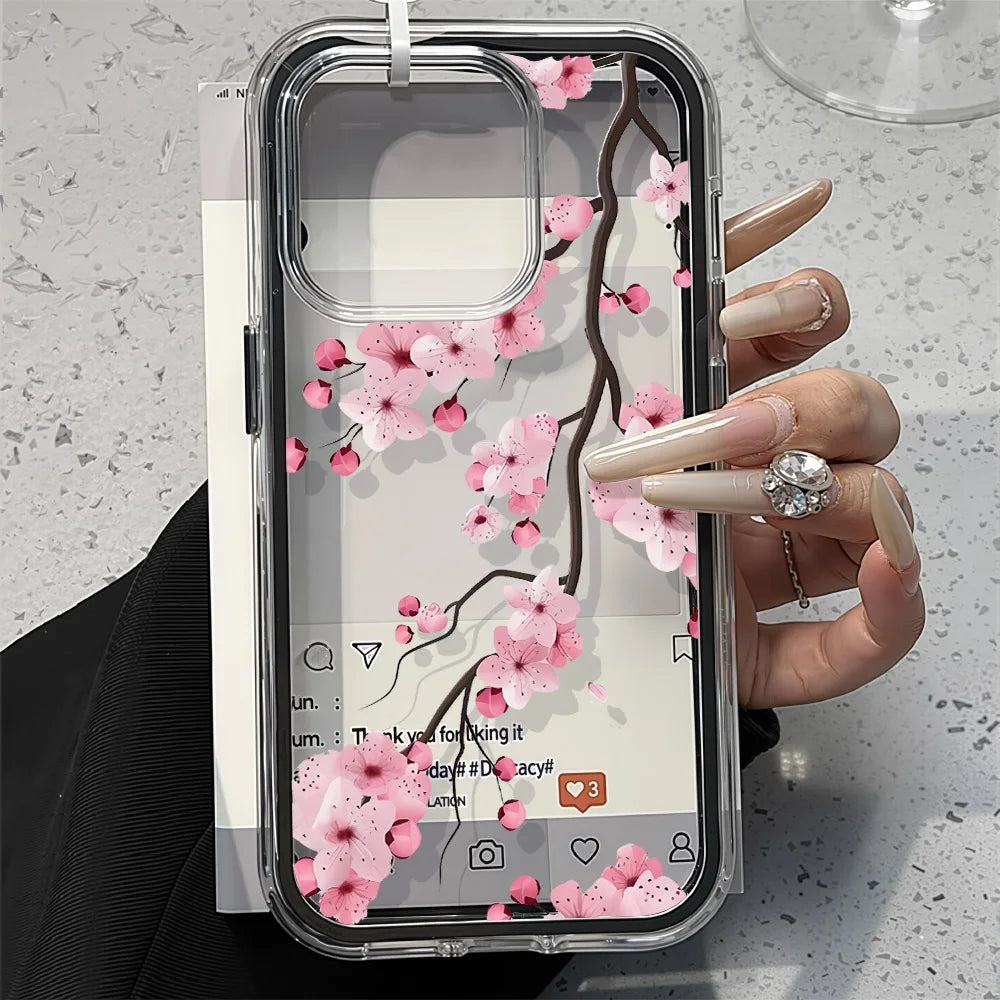 2-in-1 Candy Color Flower Phone Case | iPhone 11–17 Pro Max | Soft TPU