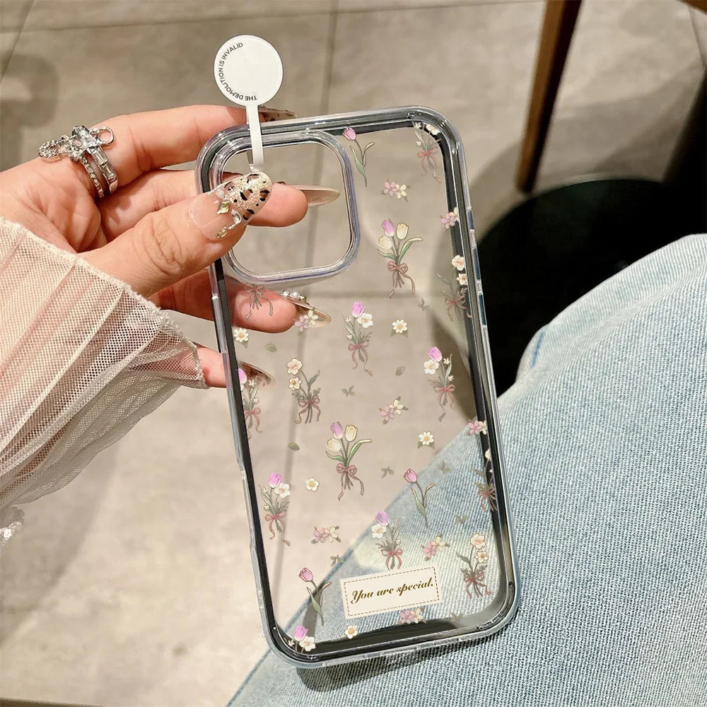 2-in-1 Candy Color Flower Phone Case | iPhone 11–17 Pro Max | Soft TPU