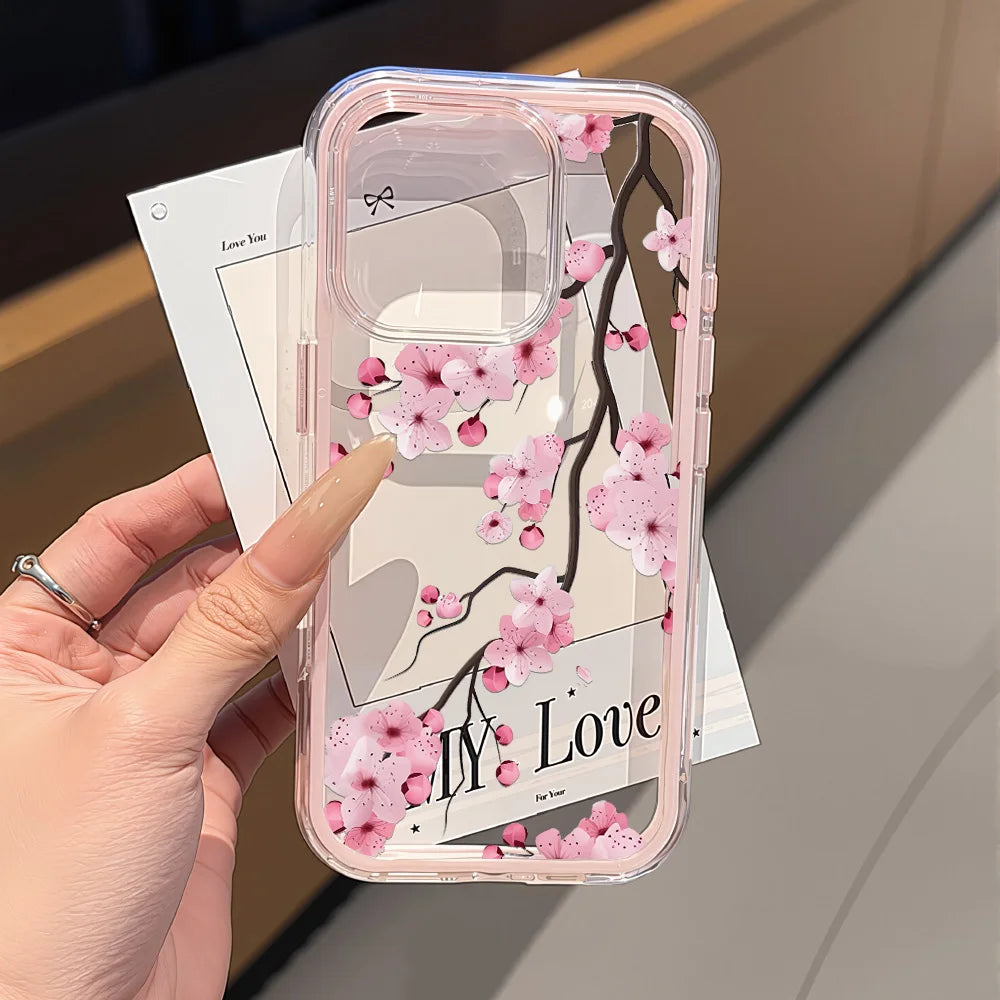 2-in-1 Candy Color Flower Phone Case | iPhone 11–17 Pro Max | Soft TPU