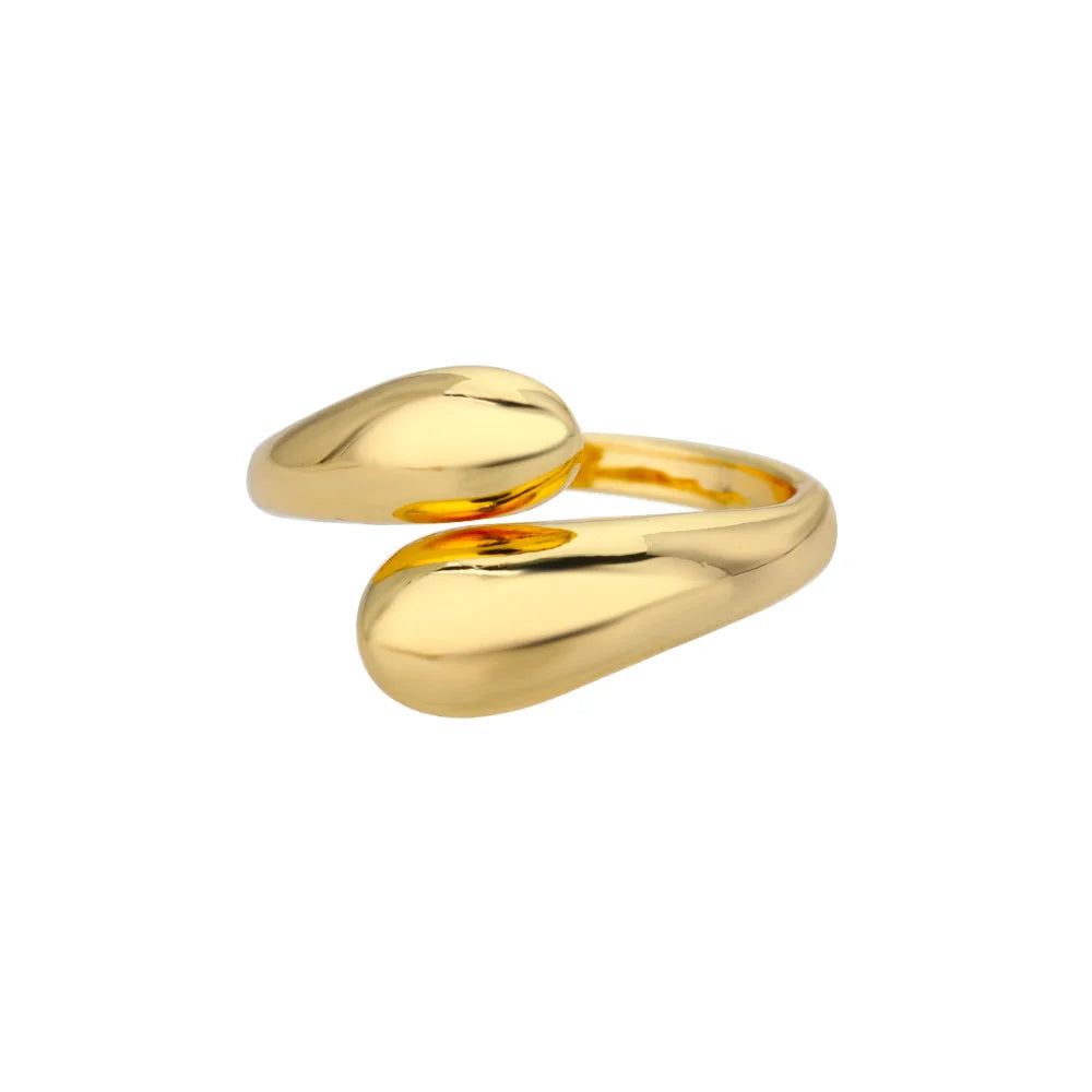 Gold Geometric Adjustable Stainless Steel Ring