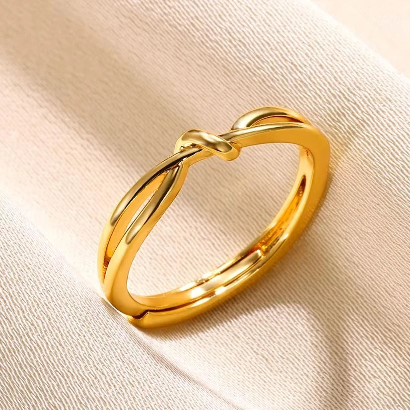 Gold Geometric Adjustable Stainless Steel Ring