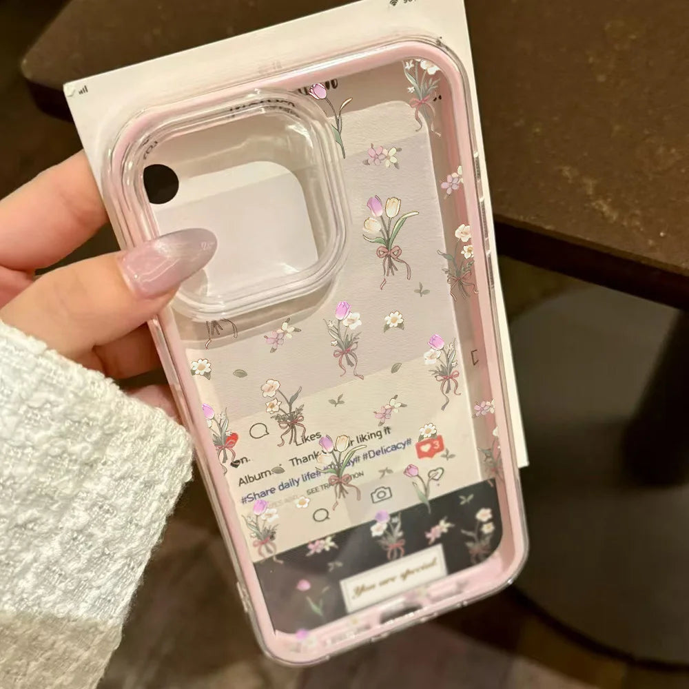 2-in-1 Candy Color Flower Phone Case | iPhone 11–17 Pro Max | Soft TPU